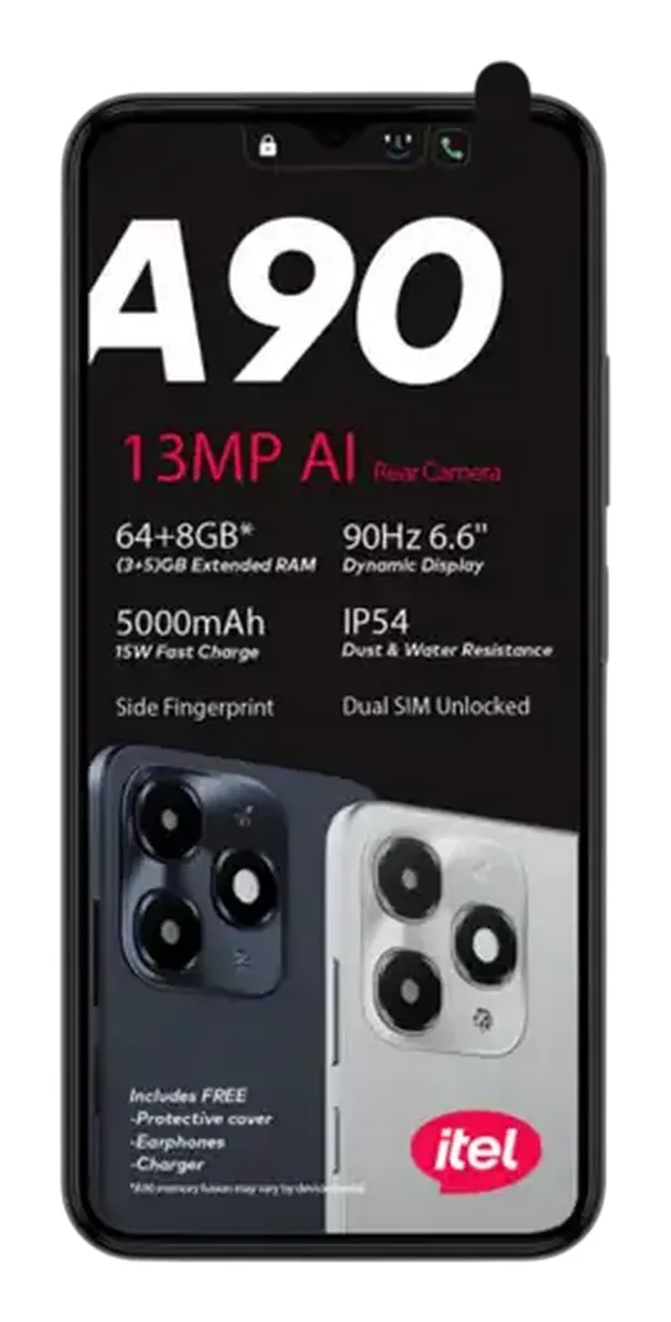 itel A90 side view