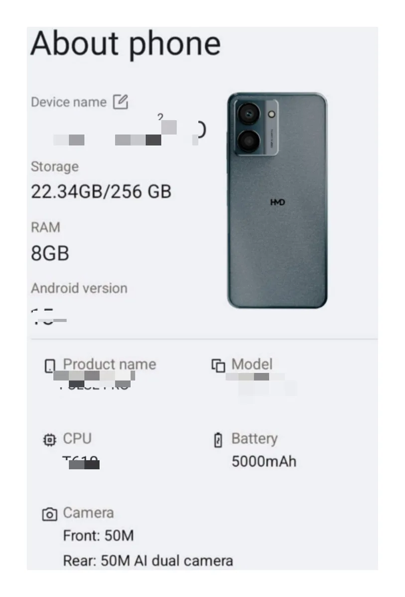 HMD Pulse back view