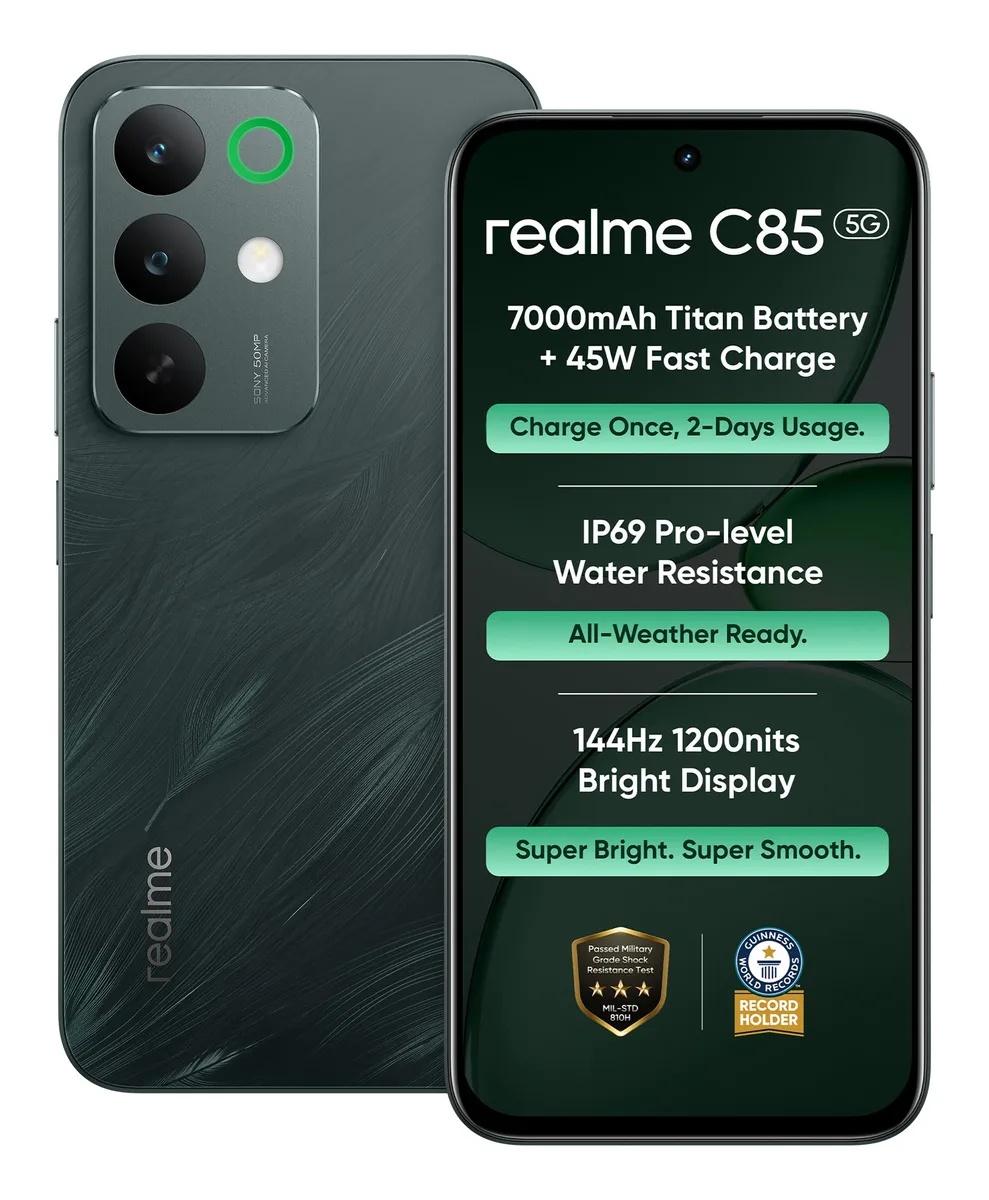 Realme C85 side view