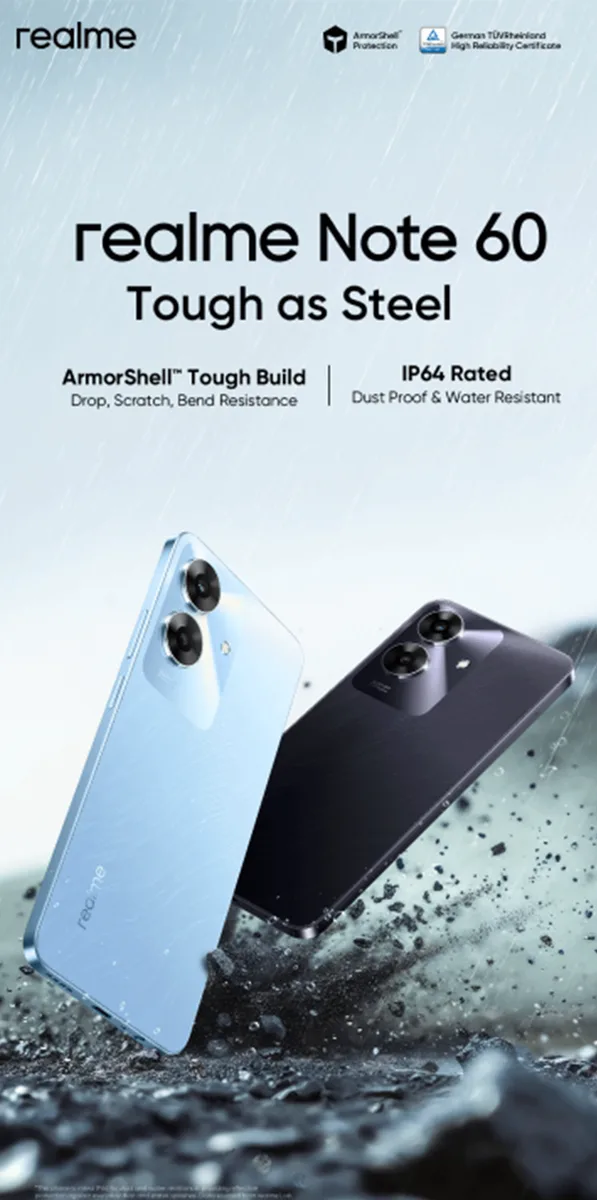 Realme Note 60 back view