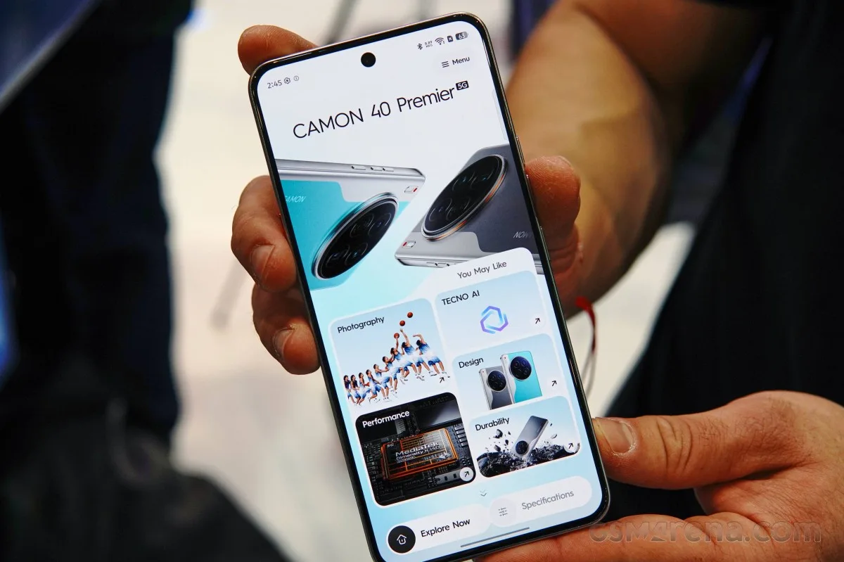 Tecno Camon 40 side view