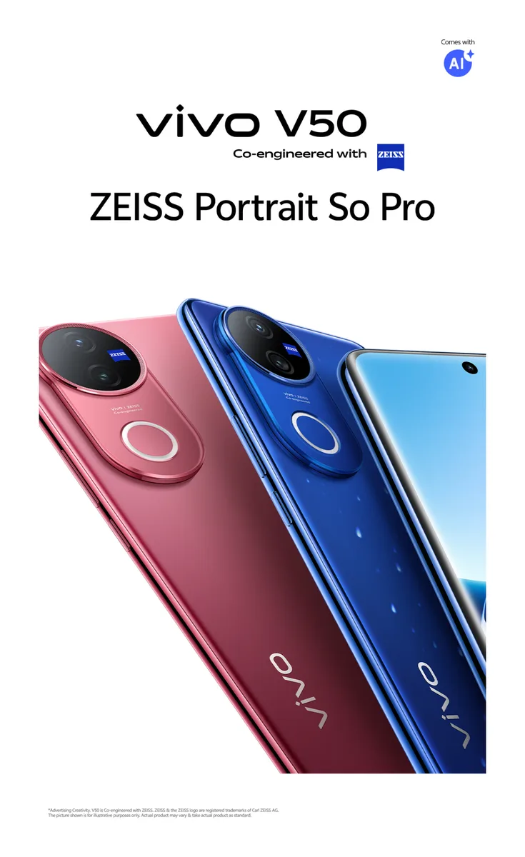 Vivo V50 back view