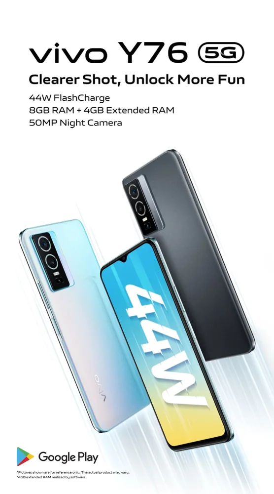 Vivo Y76 5G back view