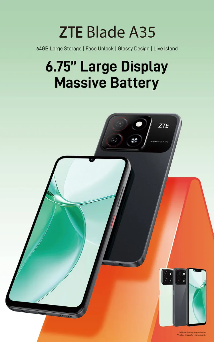ZTE Blade A35 design view